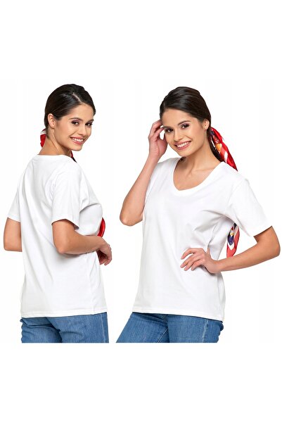 MORAJ Women's T-Shirt Cotton PREMIUM Loose T-Shirt Comfortable V-neck M