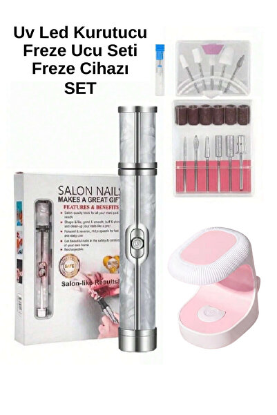 ELLEA NAIL Mini UV Led Lamba ve Metal Gövdeli Şarjlı Manikür Pedikür Törpü Fr...