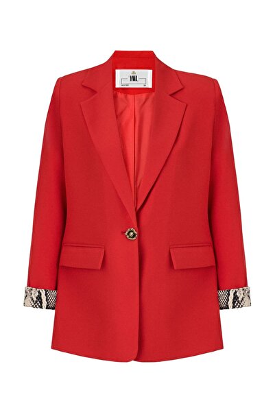 YML Yılan Garnili Double Kumaş Ceket