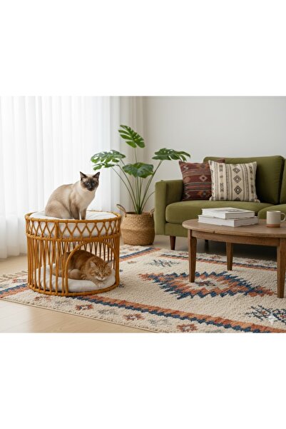 Missidea İki Katlı Kedi Yatağı Ranzası Kahverengi