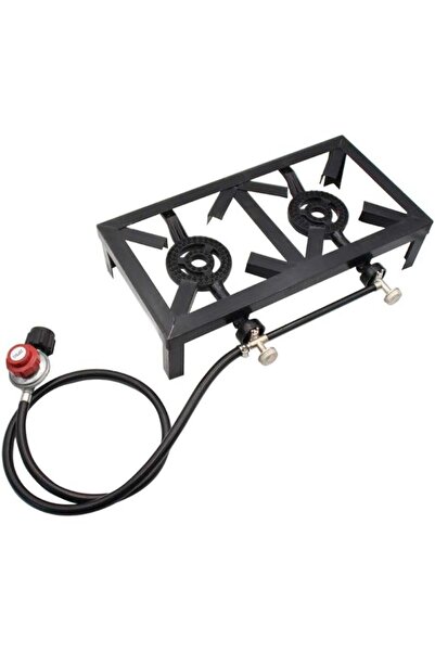 Türkiye Heavy Duty Double Burner Gas Stove with Cast Iron Burners, Stainless ...