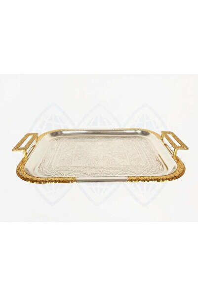 Generic Gold And Silver Iron Rectangular Tray