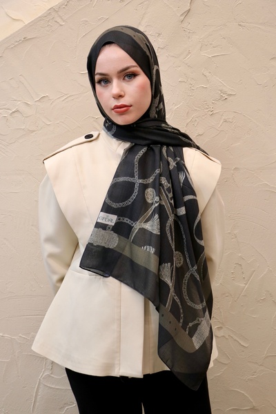 efdal şal eşarp Kemer Desen Soft Shawl