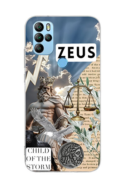 FLAMENKO حافظة هاتف شفافة بنمط زيوس متوافقة مع جهاز General Mobile GM 21 Pro