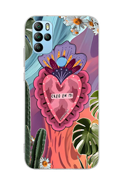 FLAMENKO حافظة هاتف شفافة متوافقة مع جهاز General Mobile GM 21 Pro بنمط قلب و...