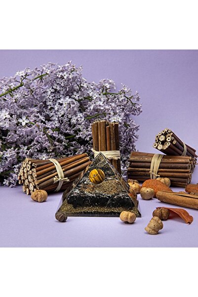 Ezera Πυραμίδα Οργονίου Τίγρης με Κρύσταλλο Οψιδιανού, Λευκό Χαλαζία, Σκόνη Χ...