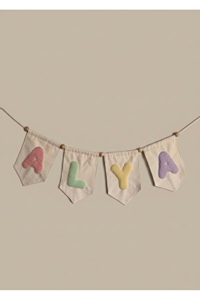 Les Passent لافتة مطبوعة عليها اسم مكون من كتان 6 حروف مغسولة، لافتة عيد ميلا...