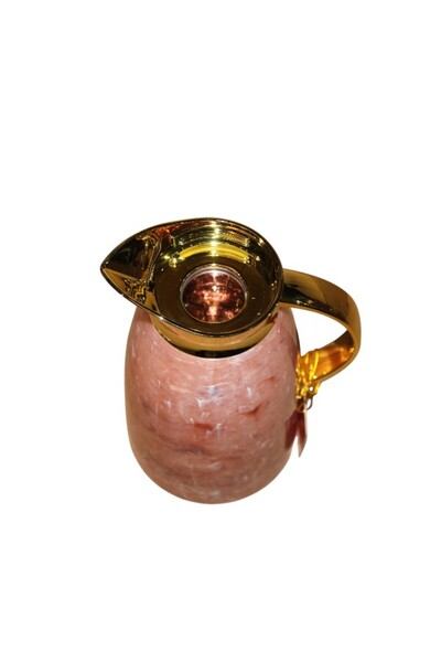 WDA قارورة حراري فاخرة بلمسات ذهبية، معزولة بجدار مزدوج سعة 1 لتر