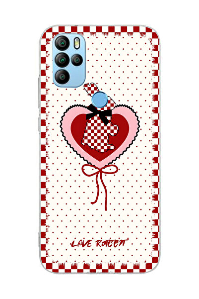 FLAMENKO حافظة هاتف شفافة بنمط أرنب مربعات باللون الأحمر من جينيرال موبايل GM...