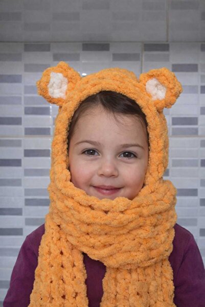 Dodemert Home Puffy Yellow Eared Hand Knitted United Scarf Beanie Balaclava (...