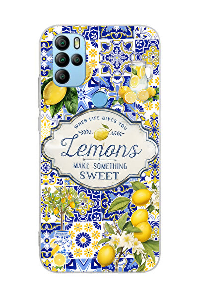 FLAMENKO حافظة هاتف شفافة بنمط الليمون متوافقة مع جهاز General Mobile GM 21 Pro