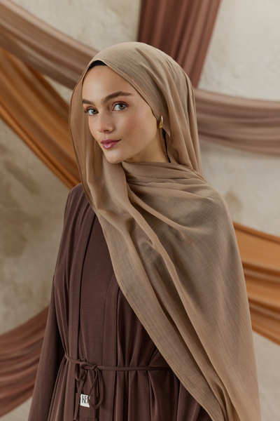Qef Soft Line Cotton Shawl Mink