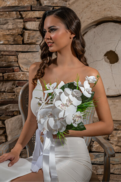 Simay Aksesuar Orkide Gelin Çiçeği, Gelin El Buketi ,Gelin Çiçeği
