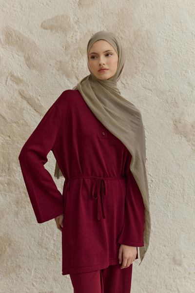 Qef Soft Line Cotton Shawl Beige