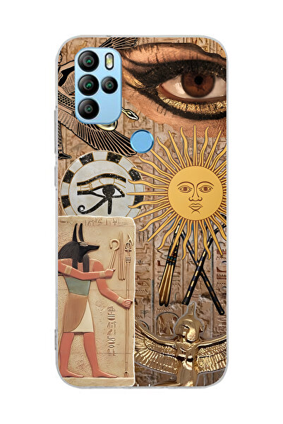 FLAMENKO حافظة هاتف شفافة بنمط عين النمر متوافقة مع جهاز General Mobile GM 21...