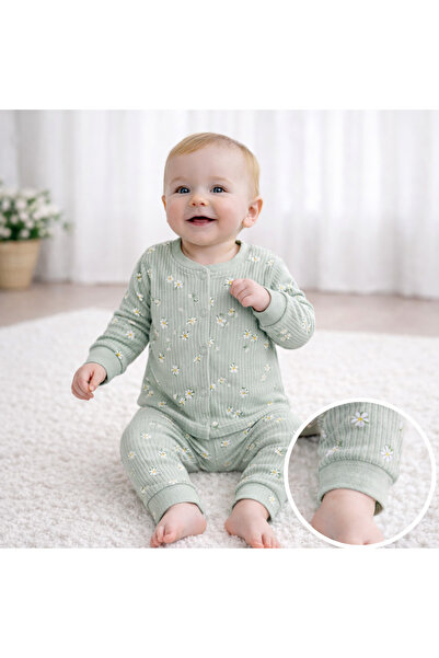 greenmoss %100 Pamuk Papatya Desenli Pijama Takımı