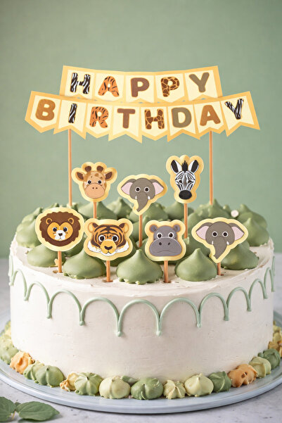 Baloncu Dede Σετ διακόσμησης για τούρτες και κέικ με θέμα τα ζώα του Σαφάρι –...