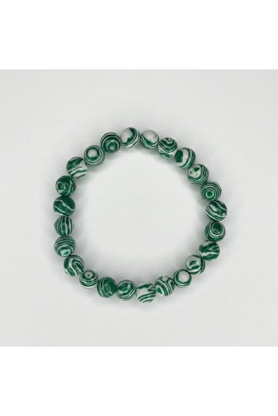 SWEATEE 100% Natural Stone Green Malachite Bracelet - Aura and Balance Bracelet (8mm)