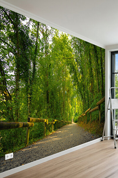 MİRAZAWALL Orman Yolu 3 Boyutlu Görünüm Tek Parça Tekstil Duvar Kağıdı