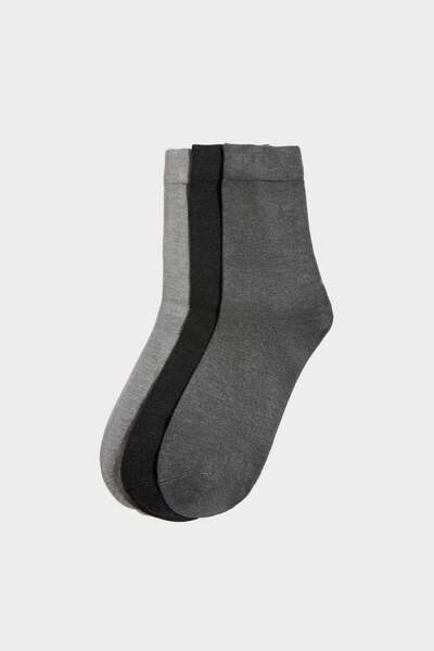 DeFacto Men's Seamless 3-Piece Bamboo Long Socks H1028Axns