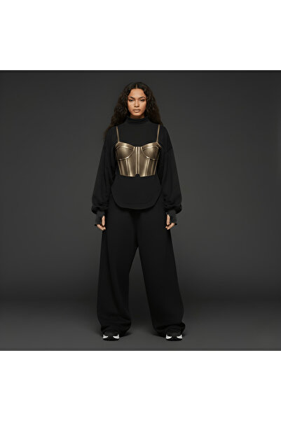 RABELIUM WOMEN'S Black Power Set Tracksuit - Sculptural Corset