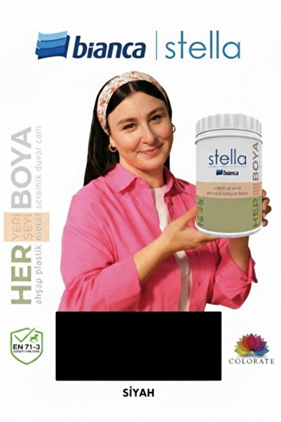Bianca Stella Su Bazlı Saf Akrilik Dönüşüm Boyası 500 ml - Siyah