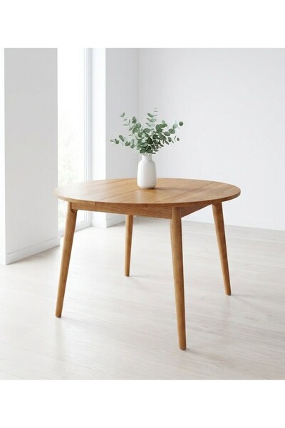 silla Concept Vera Naturel Ahşap Oval Açılır Masa (ÇAP 105)