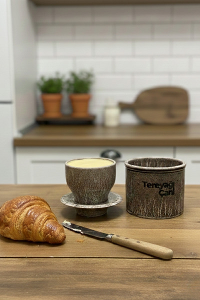 Tereyağı Çanı Çömlek - Seramik Tereyağı Saklama Kabı - Tereyağını Günlerce Ta...