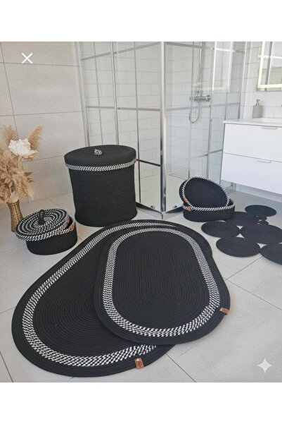 JÜTEX HOME Jute, Wicker, Bathroom Set, Bath Mat, Mat Set, Makeup Basket, Bath...