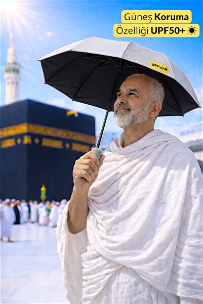 BAMBUKOKU Güneşten Koruyan Hac Umre Şemsiyesi. Kılıflı Mini Küçük Kapsül Şems...