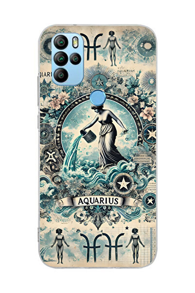 FLAMENKO حافظة هاتف شفافة بنمط برج الدلو متوافقة مع جهاز General Mobile GM 21...