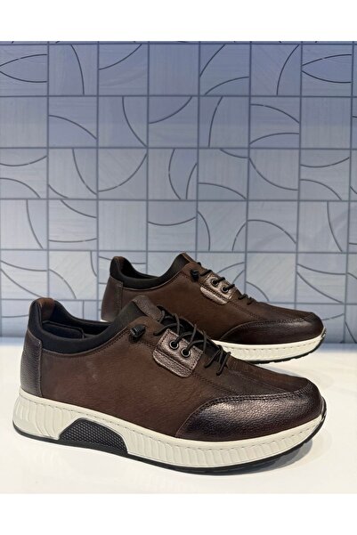 Anıl Ayakkabı AY 603 Pantofi sport casual din piele naturală maro, cu șiretur...