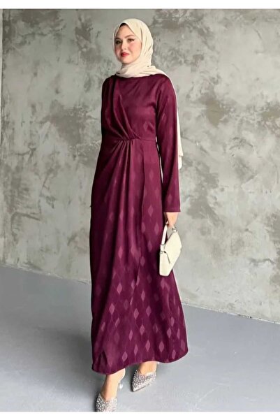 EDİZ JAKARLI SATEN ELBİSE