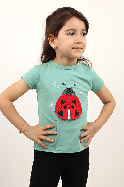 Toontoy Baby Girl Printed Crew Neck Short Sleeve T-Shirt