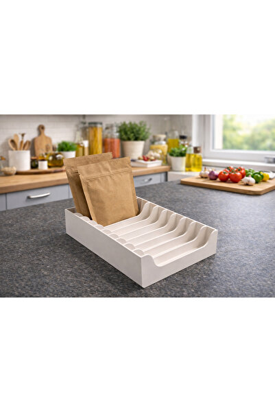 ZaxisStudio3D Çok Amaçlı Mutfak Poşet Düzenleyici Stand – 10 Bölmeli Baharat ...