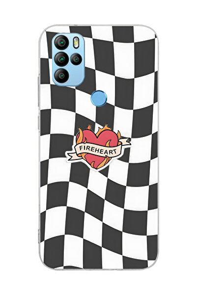 FLAMENKO حافظة هاتف شفافة بنمط مربع من فايرهارت متوافقة مع جهاز جنرال موبايل ...