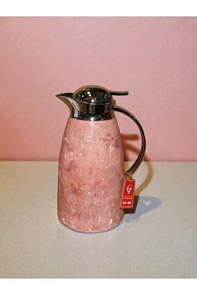 WDA Glass Thermal Carafe with Chrome Lid, Textured Pattern, Insulated Pitcher