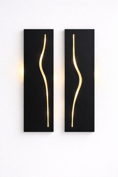KILINÇARSLAN MÜHENDİSLİK Modern LED Işıklı Metal Duvar Paneli 60x20 cm – Tek ...