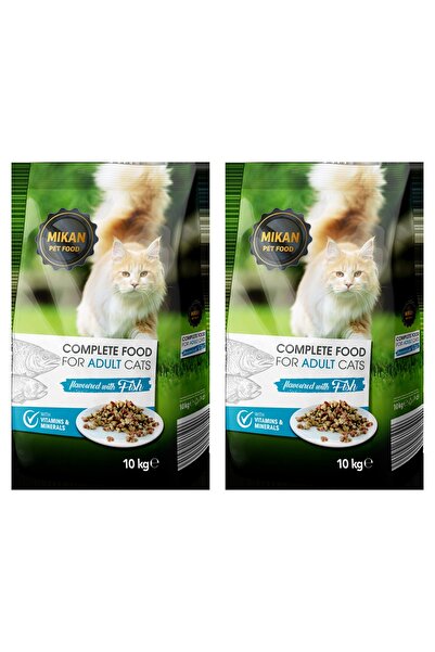 Mikan SET 2 PIECES - Premium Adult Cat Dry Food with Fish and Vegetables, 10Kg