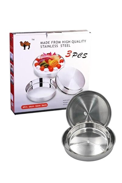 WDA Stainless Steel Serving Bowl Set – 3 Pieces (28cm, 32cm, 36cm)