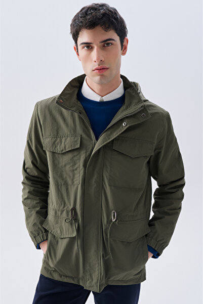 Mudo Hidden Hooded Multi-Pocket Short Coat