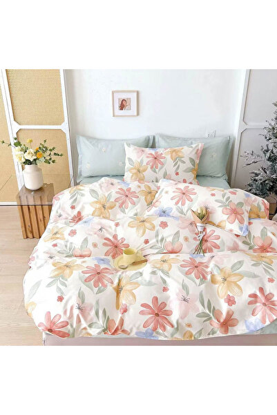 CumparaMisim Double bed linen, Finet, 6 pieces, White, flowers