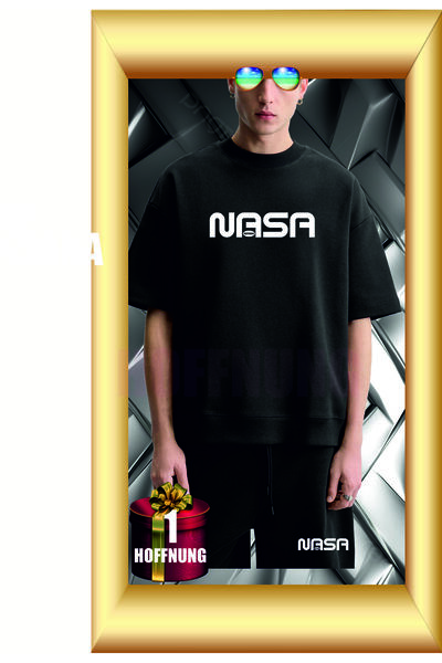 HOFFNUNG Unisex Casual Short Sleeve Set with Nasa Print Outdoor Spring/Summer...