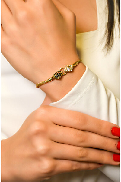 güneyler altın TAŞLI YILAN BAŞI TASARIM BİLEKLİK 14 AYAR A040728