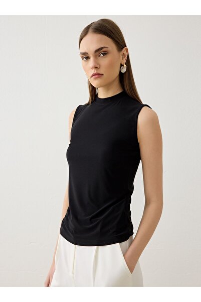 Refka Μπλούζα με ψηλό γιακά χωρίς μανίκια - Μαύρο -