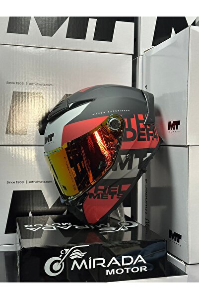 MT HELMETS THUNDER 4 SV WAVES B5 MAT KIRMIZI(ŞEFFAF VİZÖR İLE GÖNDERLİECEKTİR)