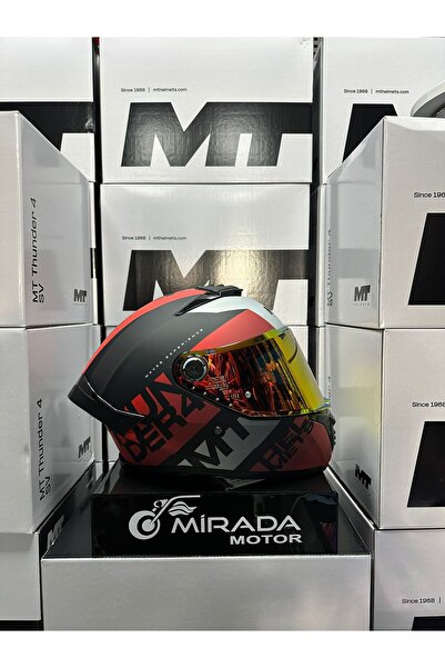MT HELMETS THUNDER 4 SV WAVES B5 MAT KIRMIZI(ŞEFFAF VİZÖR İLE GÖNDERLİECEKTİR)