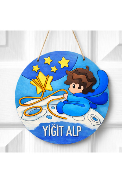 Fapatech Kişiye Özel İsimli Bebek ve Çocuk Odası Kapı Süsü Küçük Prens Temalı...