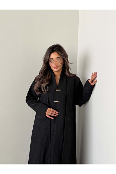 AYA MWT1045 - عباية بليزر مع ازرار ذهبية