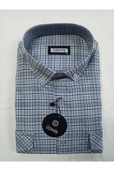 Özeniş Çift Cepli Kapaklı Kareli Uzun Kollu Gömlek